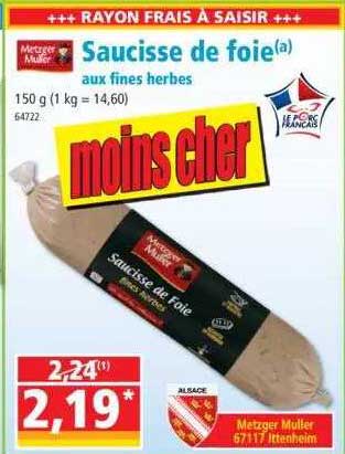 saucisse de foie aux fines herbes metzger müller