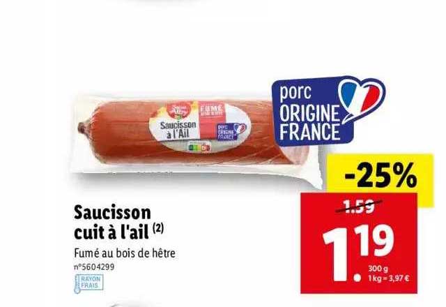 saucisson cuit à l'ail saint alby