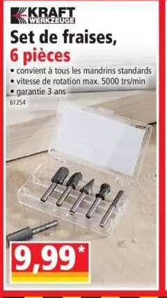 set de fraises kraft werkzeuge , 6 pièces