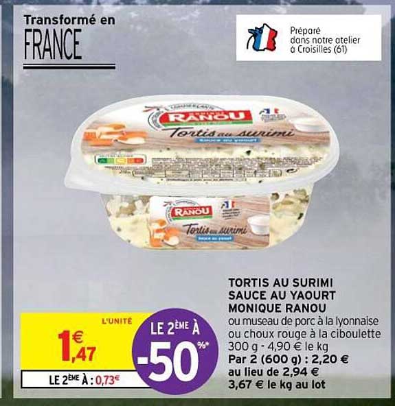 tortis au surimi sauce au yaourt monique ranou