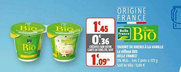 Yaourt De Brebis à La Vanille Le Reflexe Bio Belle France