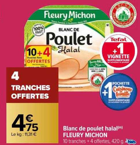 blanc de poulet halal fleury michon
