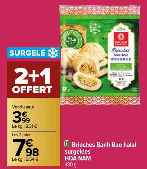 Brioches Banh Bao Halal Surgelées Hoa Nam