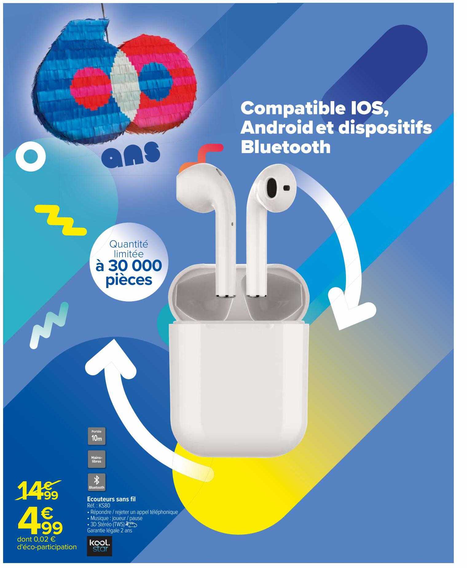 écouteurs sans fil kool star