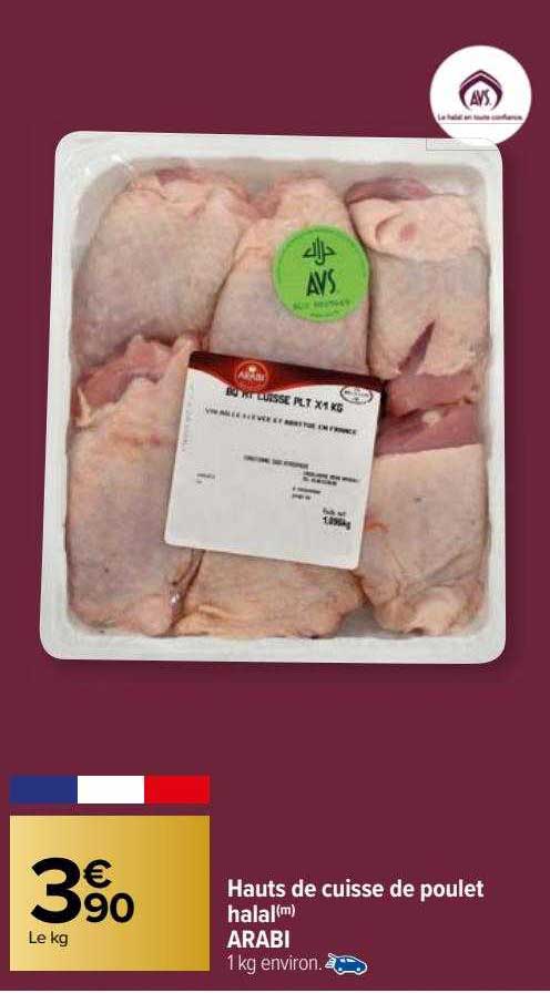 hauts de cuisse de poulet halal arabi