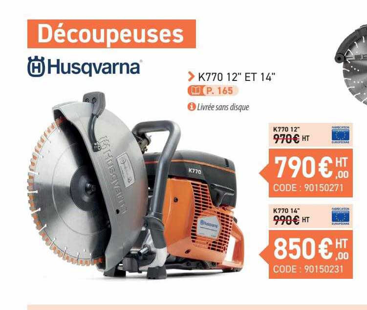 k770 12" et 14" husqvarna