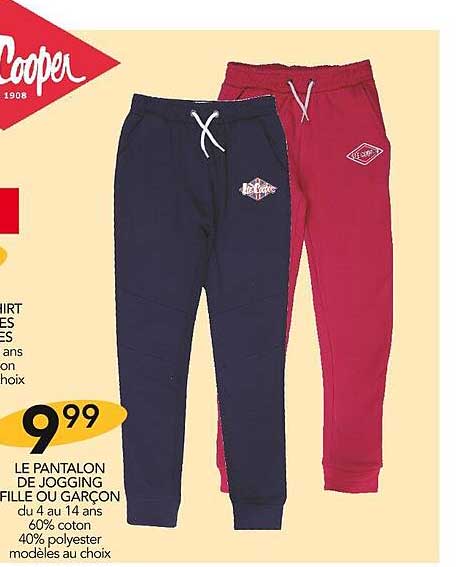 le pantalon de jogging fille ou garçon lee cooper