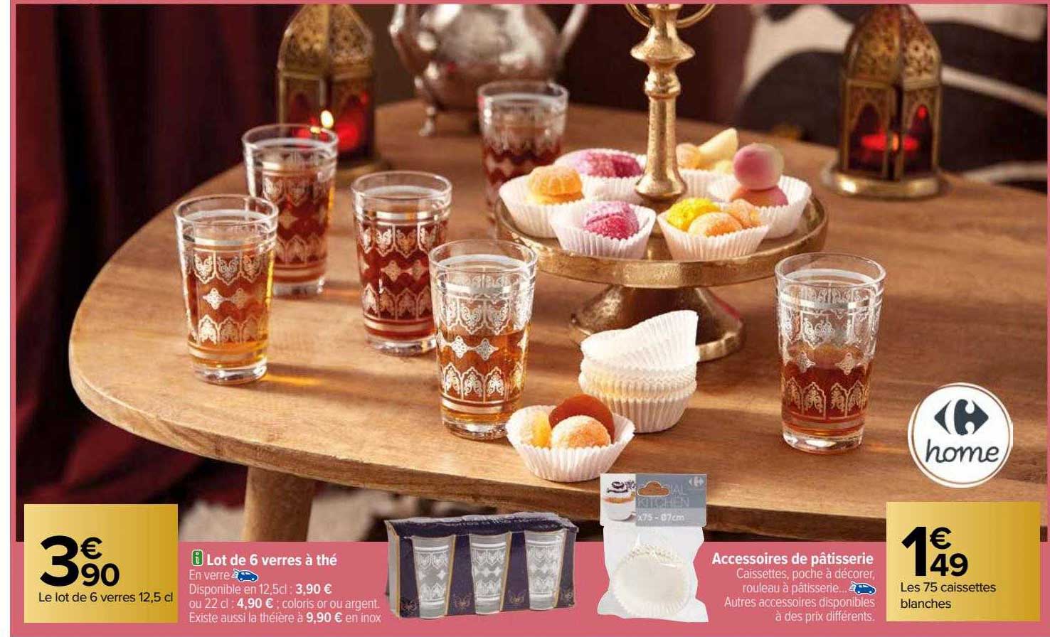 Lot De 6 Verres à Thé Carrefour Home, Accessoires De Pâtisserie Carrefour Home