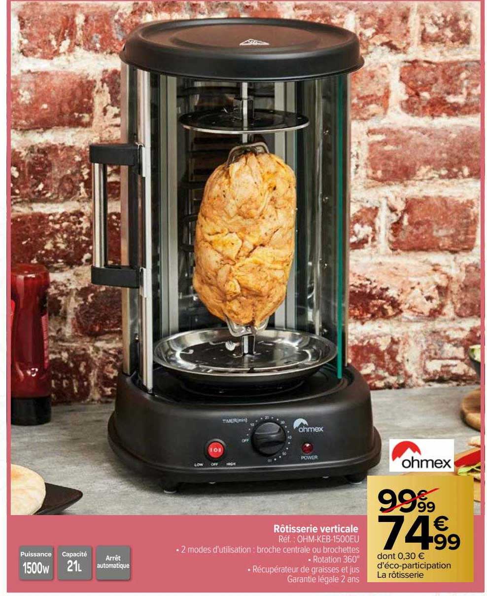 rôtisserie verticale ohmex