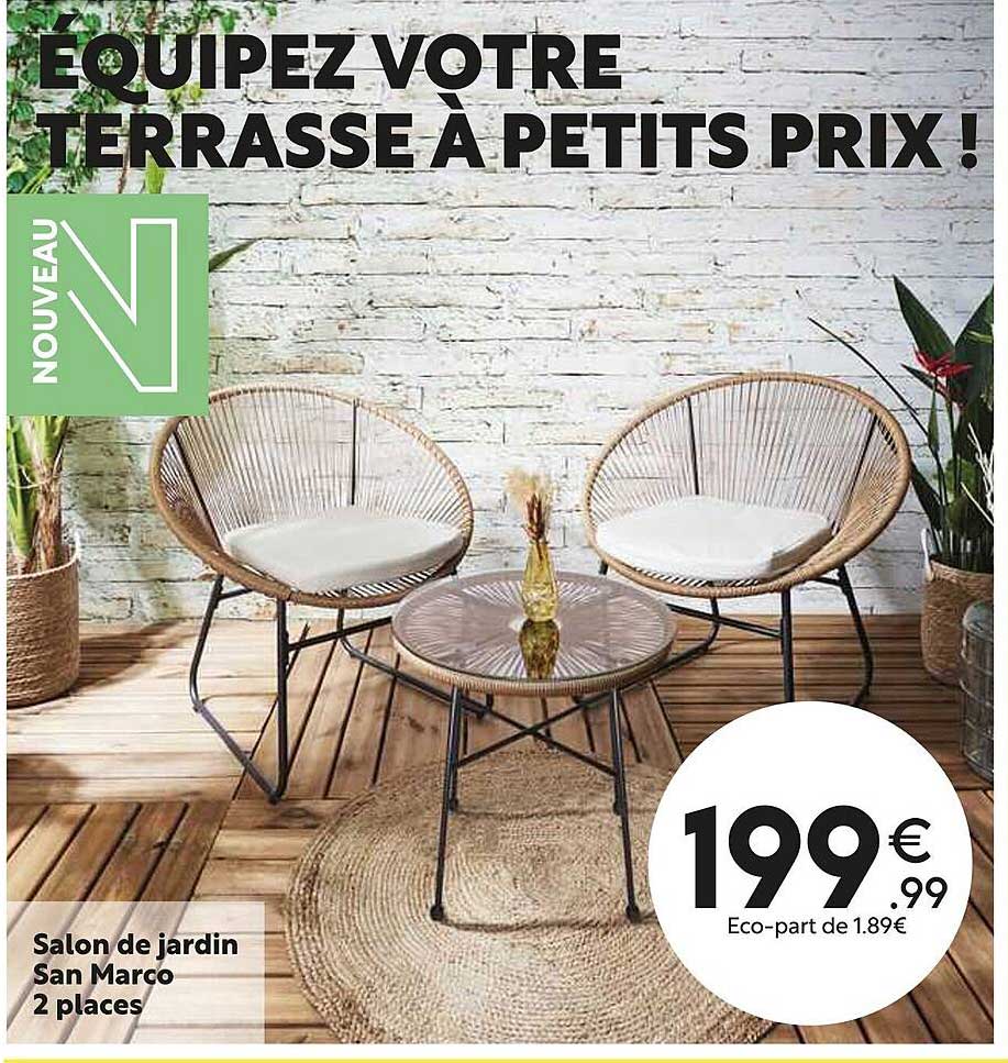 salon de jardin san marco 2 places
