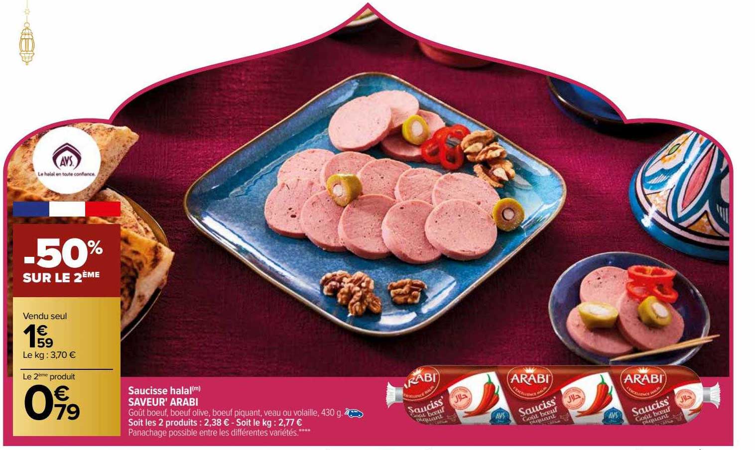 saucisse halal saveur' arabi