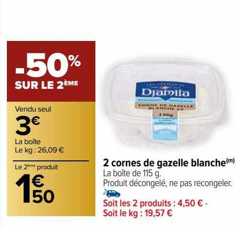 2 cornes de gazelle blanche djamila