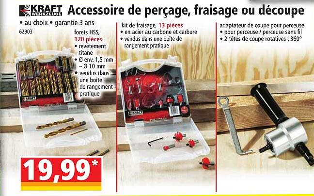 accessoire de perçage, fraisage ou découpe kraft werkzeuge
