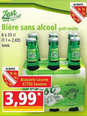 bière sans alcool goût mojito zest