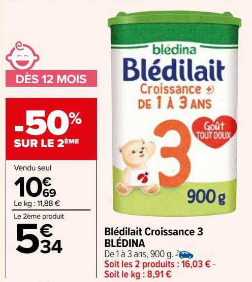 Blédilait Croissance 3 Blédina