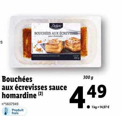 bouchées aux écrevisses sauce homardine deluxe