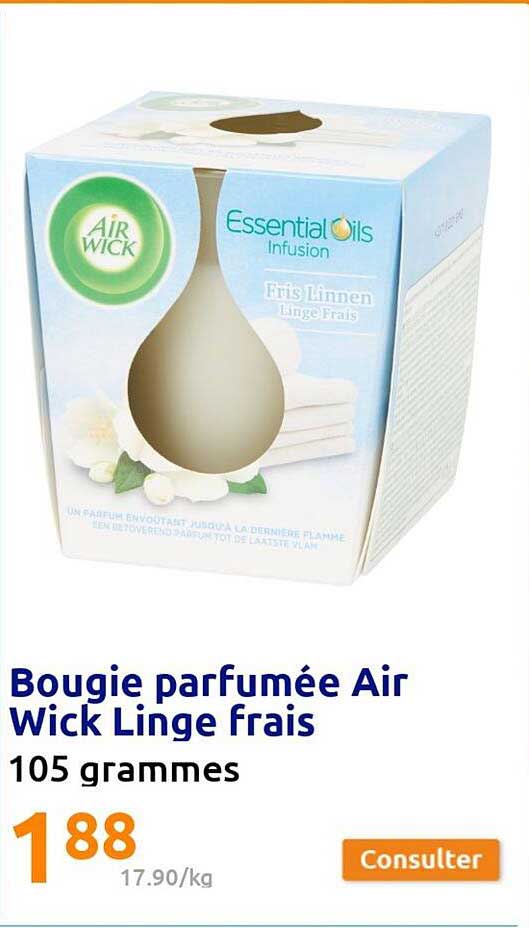 bougie parfumée air wick linge frais