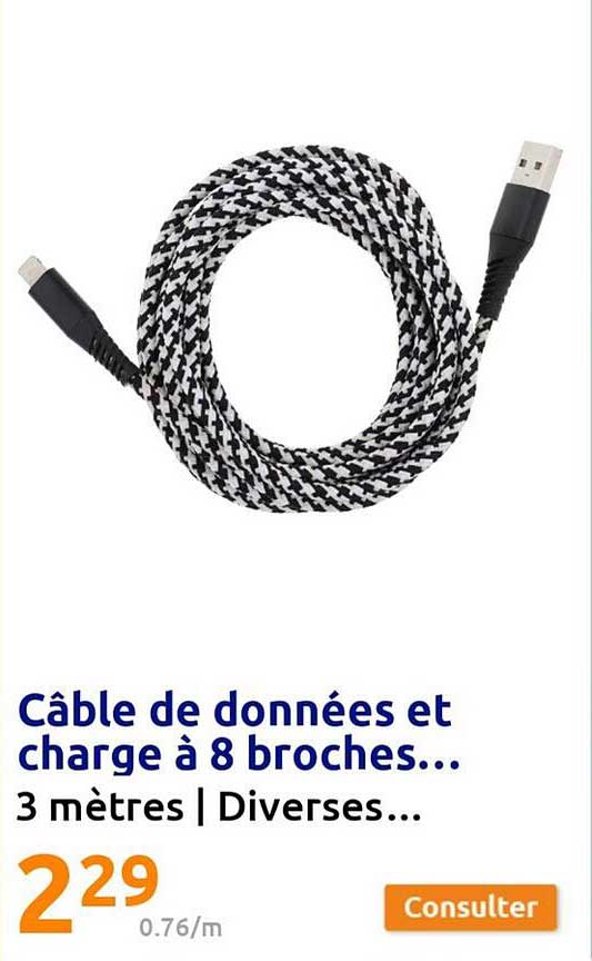 câble de données et charge à 8 broches