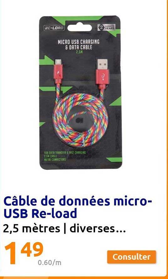 câble de données micro-usb re-load