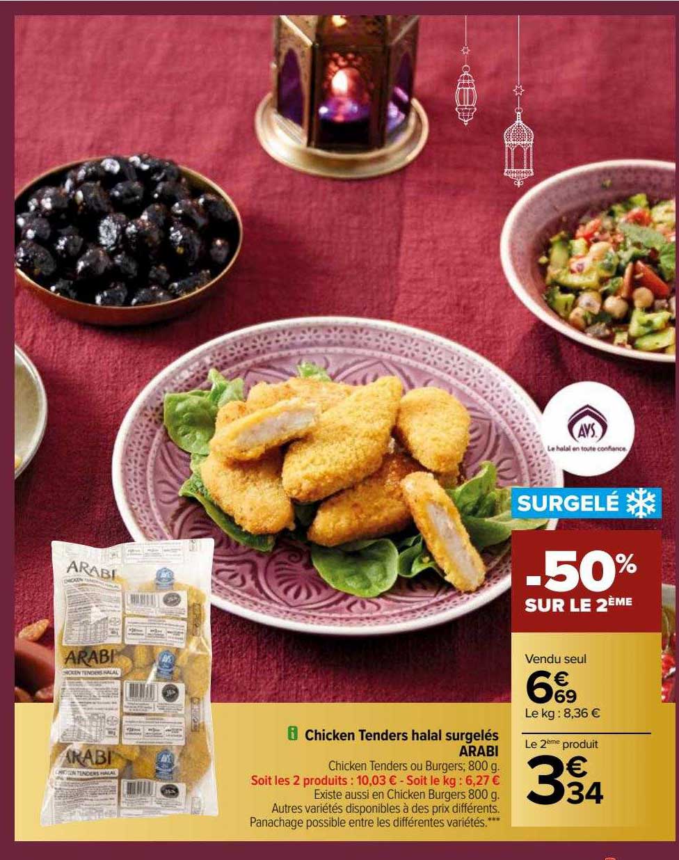 chicken tenders halal surgelés arabi