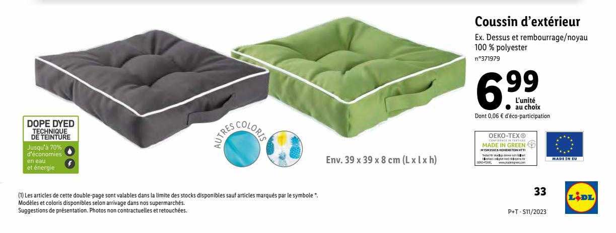 coussin d'extérieur