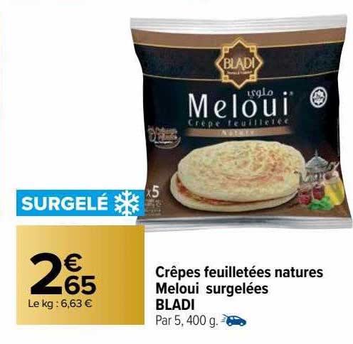 crêpes feuilletées natures meloui surgelées bladi