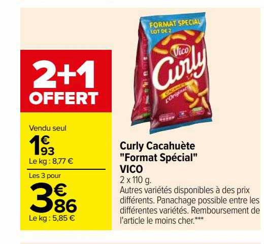 curly cacahuète "format spécial" vico