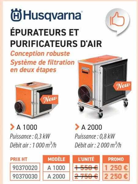 épurateurs et purificateurs d'air husqvarna