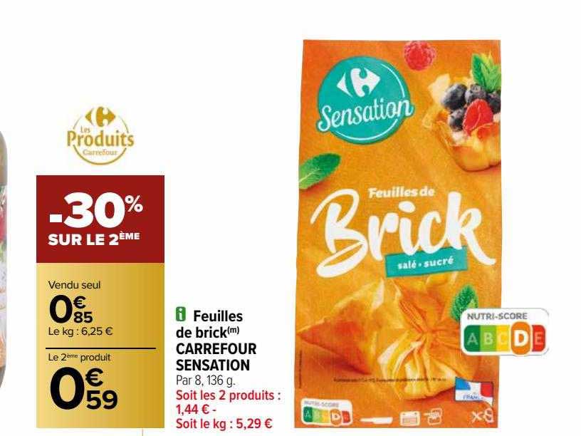 feuilles de brick carrefour sensation