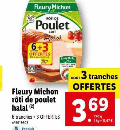fleury michon rôti de poulet halal