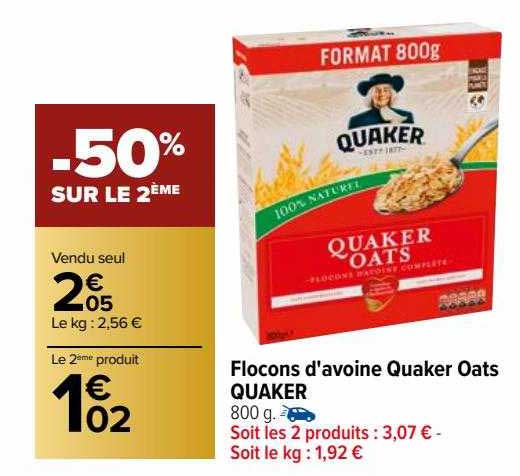 flocons d'avoine quaker oats quaker
