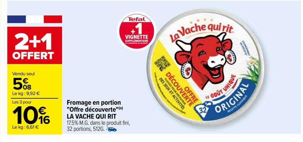 fromage en portion "offre découverte" la vache qui rit