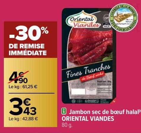 Jambon Sec De Bœuf Halal Oriental Viandes