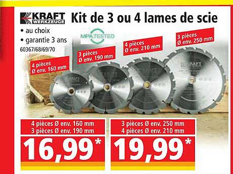 kit de 3 ou 4 lames de scie kraft werkzeuge