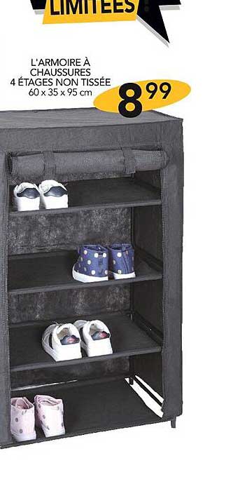 l'armoire à chaussures 4 étages non tissée