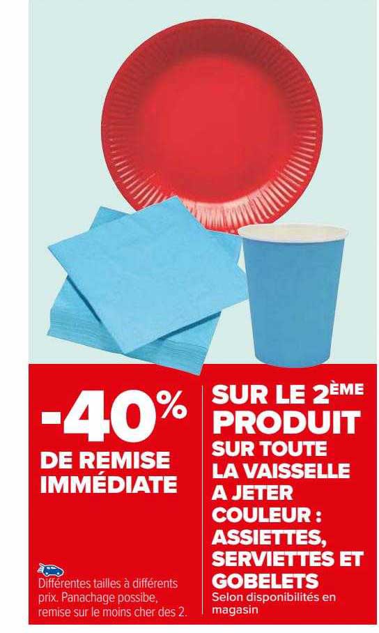 la vaisselle à jeter couleur : assiettes, serviettes et gobelets