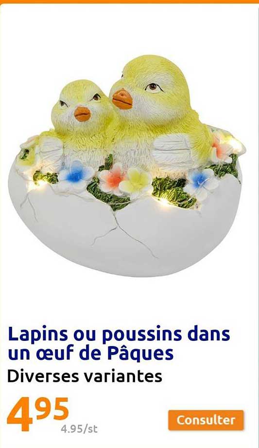 lapins ou poussins dans un œuf de pâques