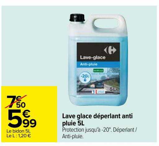 lave glace déperlant anti pluie 5l carrefour