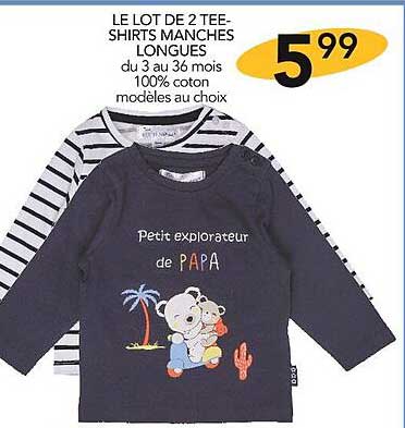 le lot de 2 tee-shirts manches longues