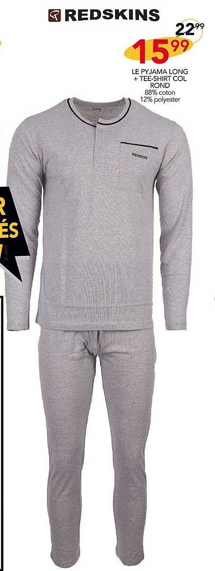 le pyjama long + tee-shirt col rond