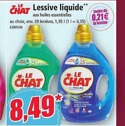 Lessive Liquide Aux Huiles Essentielles Le Chat