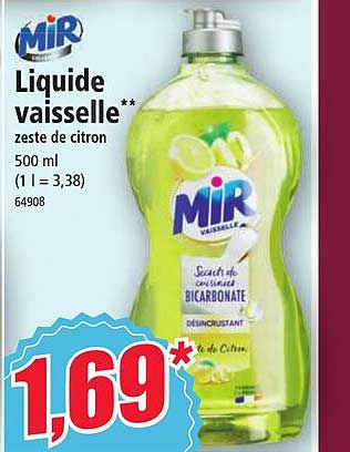 liquide vaisselle zeste de citron mir