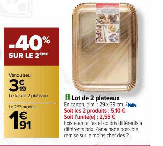 Lot De 2 Plateaux