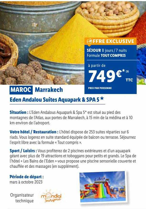 maroc marrakech : eden andalou suites aquapark & spa 5*