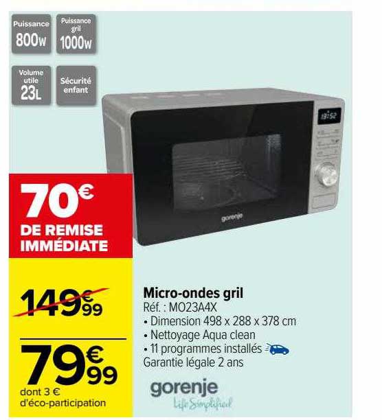 micro-ondes gril gorenje