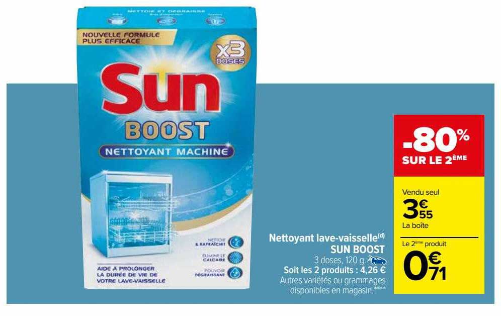 nettoyant lave-vaisselle sun boost