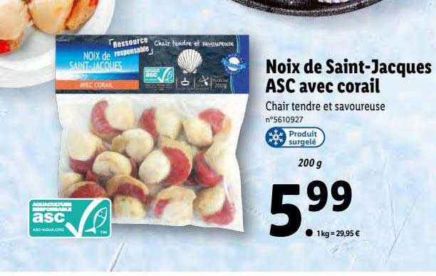 noix de saint-jacques asc avec corail