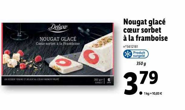 Nougat Glacé Cœur Sorbet à La Framboise Deluxe