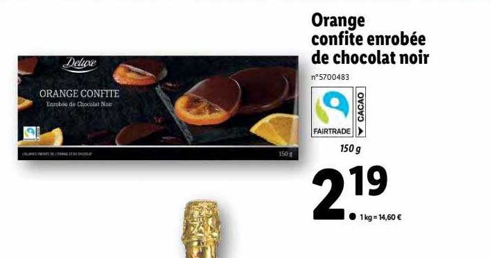 orange confite enrobée de chocolat noir deluxe