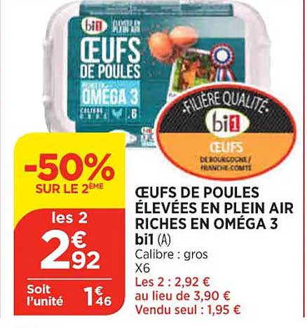 œufs de poules élevées en plein air richces en oméga 3 bi1